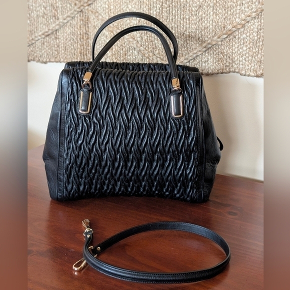 ✨ Coach Limited Edition Large Black Madison Satchel – Gathered Twist Leather 👜 - Picture 5 of 17